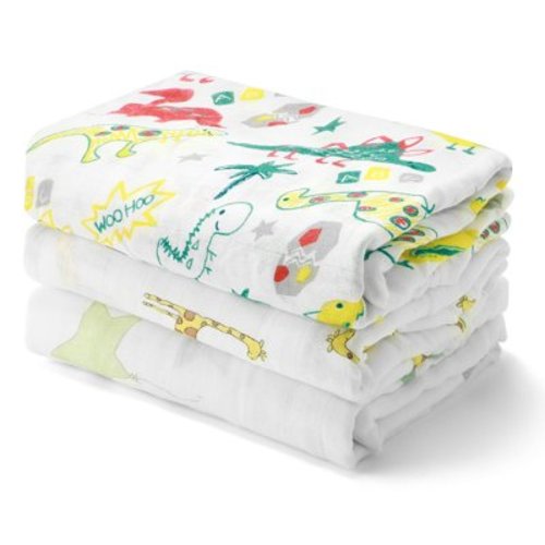 Timok Baby Swaddle Blanket Unisex Swaddle Wrap Soft Silky Bamboo Muslin Swaddle Blankets Neutral Receiving Blanket for Boys and Girls, 47 x 47 inches, Set of 3