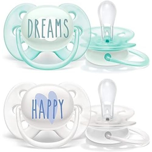 Philips Avent Ultra Soft/Doux Pacifier, 0-6 Months 4 Pieces