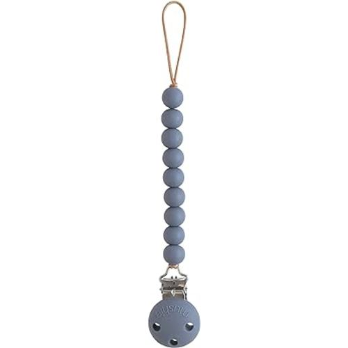 mushie 100% Silicone Baby Pacifier Clip BPA Free | Hera (Tradewinds)