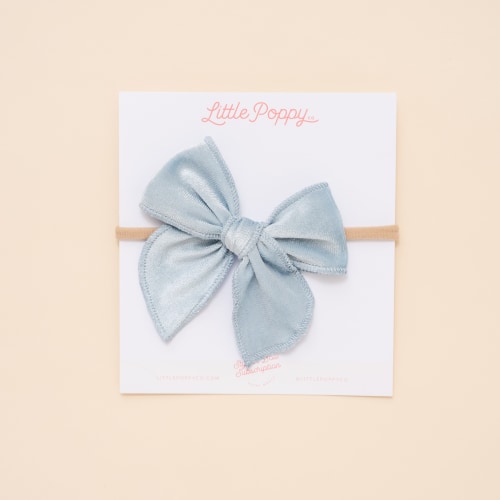 Blue Velvet Shimmer Headband Bow