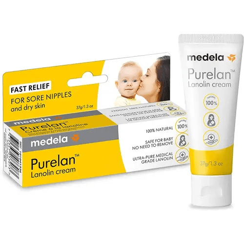  Medela Purelan Lanolin Nipple Cream for Breastfeeding, 100%  All Natural Single Ingredient, Hypoallergenic, Soothing Protection, Safe  for Nursing Mom and Baby, 1.3 Ounce Tube : Baby