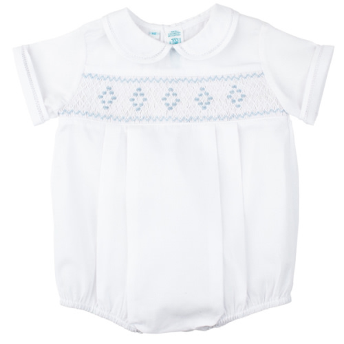 Smocked Embroidered Diamond Creeper | Newborn Baby Clothes | Coming Home Outfit |Feltman Brothers