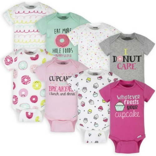 Onesies Brand Baby Girl Short Sleeve Bodysuits, 8-Pack, Sizes Newborn-12 Months