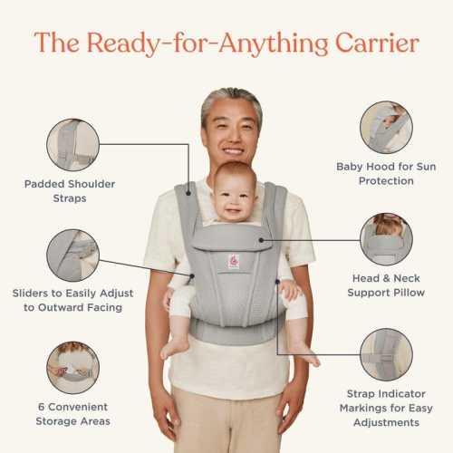 Omni Deluxe Baby Carrier - Pearl Gray Cotton