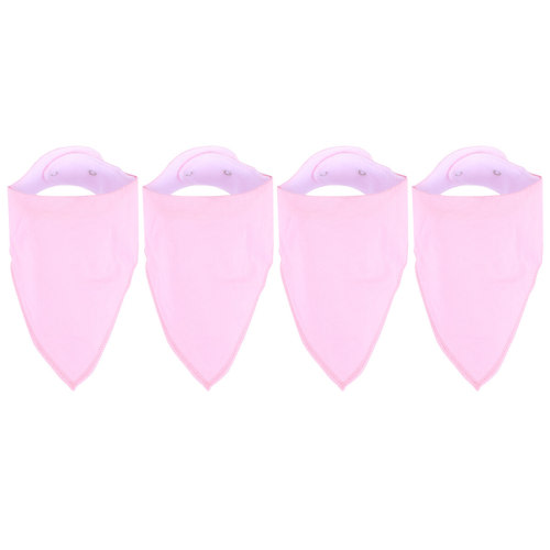 4pcs Pure Cotton Baby Feeding Towel Multifunction Children Small Handkerchief Towels Nursing Towel(Pink)