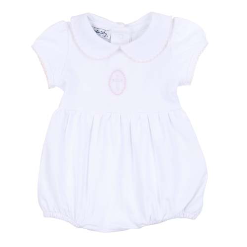 Blessed Embroidered Collared Bubble - Pink