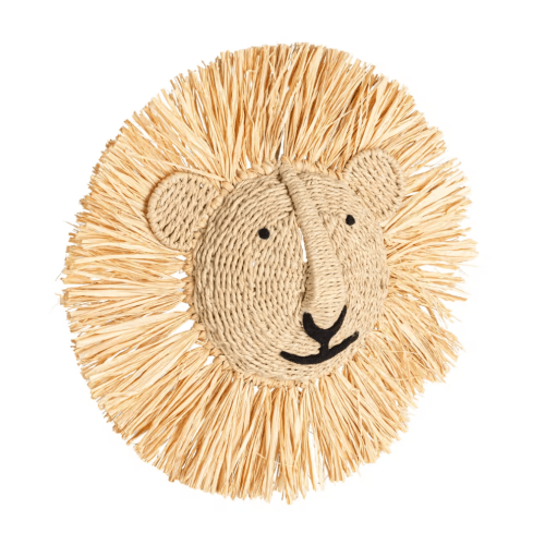 Hello Honey® 16.5" Natural Savannah King Raffia Lion Wall Art