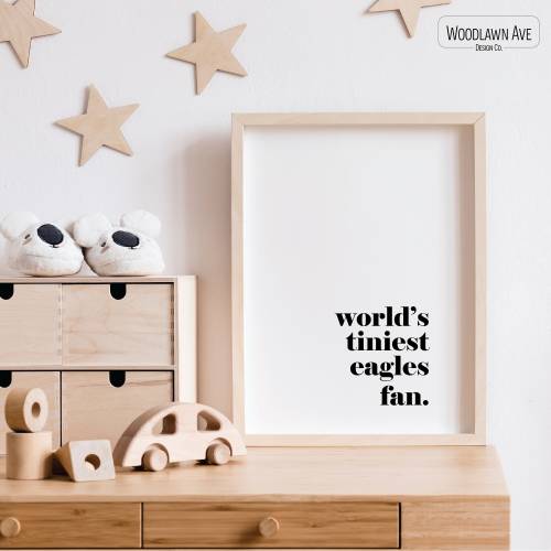 Philadelphia Eagles Baby Room Wall Art, Kids Room Decor, Eagles Decor, World's Tiniest Eagles Fan, NFL, Philadelphia Eagles Poster