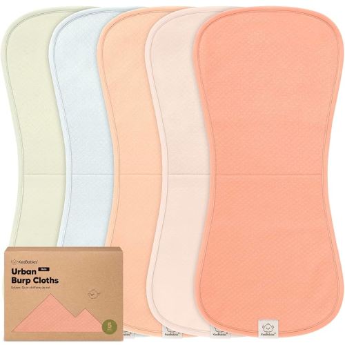 KeaBabies 5-Pack Organic Burp Cloths Baby Girl, Boy - Extra Large, Absorbent Baby Burp Cloths,Soft Burping Cloths for Babies,Newborn Burp Clothes,Cotton Burp Rags,Neutral Thick Burp Cloth (Flora Dew)