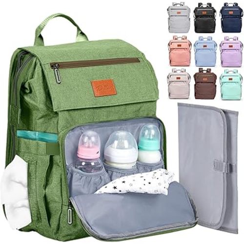 PILLANI Baby Diaper Bag Backpack - Baby Bag for Boys & Girls - Diaper Backpack - Large Travel Diaper Bags w/Changing Pad - Baby Registry Search & Baby Shower Gifts - Newborn Baby Essentials Must Haves