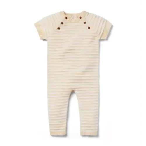 Newborn Pale Yellow Stripe Baby Textured Striped One-Piece by Janie and Jack