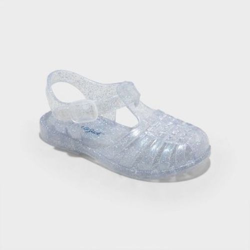 Toddler Sunny Jelly Fisherman Sandals - Cat & Jack™ Clear 5T: Hook and Loop, Flexible Outsole