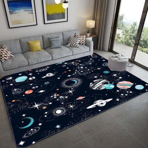 Space Universe Planet Floor Mat Living Room Large Area Rug Kids Bedroom Carpet for Childre