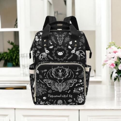 Goth Moth Diaper Bag Backpack Celestial Witchy Goth Baby Shower Gift Idea Insulated Travel Bottle Cooler Boho Moms Dads New Parents Newborn - Etsy