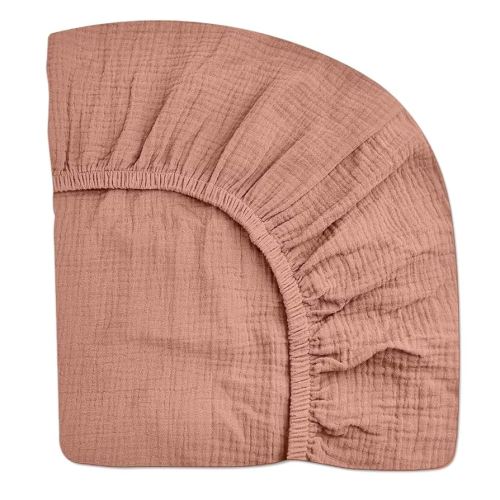 Crib Sheets for Boys Girl, Fitted Baby Toddler Bed Sheets 28" x 52", Neutral Muslin Cotton Crib Mattress Bedding Soft and Breathable Comfort(Dusty Rose)