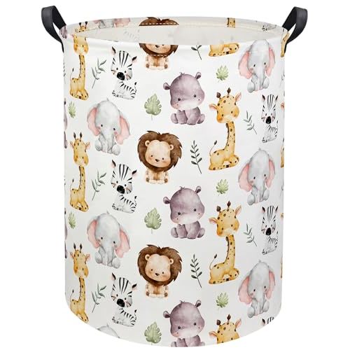 TIBAOLOVER Animal Baby Laundry Basket Kids Hamper Animal Toy Storage Bin for Boys Room Decor Baby Nursery Hamper Gift Baskets for Bedroom Bathroom(Lovely Animal)