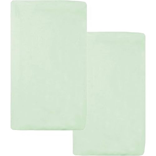 American Baby Company 2 Pack 100% Cotton Knit Fitted 18" x 36" Cradle/Bassinet Sheet - Compatible with Mika Micky Bassinet, Celery, Soft Breathable, for Boys and Girls
