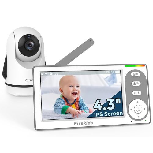 Baby Monitor - 1000ft Long Range Baby Monitor with Camera and Audio No WiFi, Built in 3500mAh Battery,Auto Night Vision, Temperature, 2-Way Talk, 8 Lullabies, 4.3'' Screen
