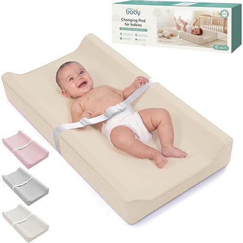 Kopi Baby Changing Pad – The Original, Waterproof Easy-to-Clean Vegan Leather Portable Diaper Changing Pad, Newborn Baby Essential Must-Have - Light Peach