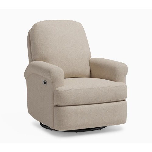 Poppy Power Recliner Brushed Chenille Oat