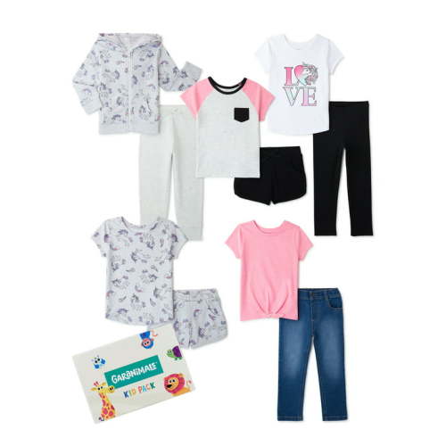 Garanimals Baby and Toddler Girls Mix & Match Outfits Kid-Pack, 10-Piece Set, Sizes 12M-5T
