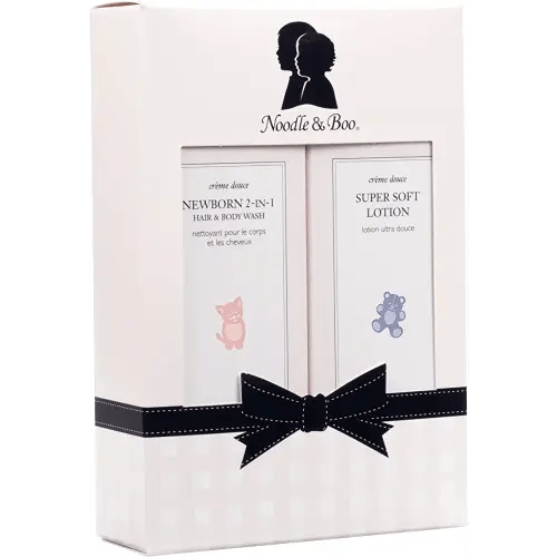 Noodle & Boo Bundle of Joy Newborn Baby Gift Set ; Newborn 2-in-1 Hair & Body Wash, Super Soft Baby Lotion