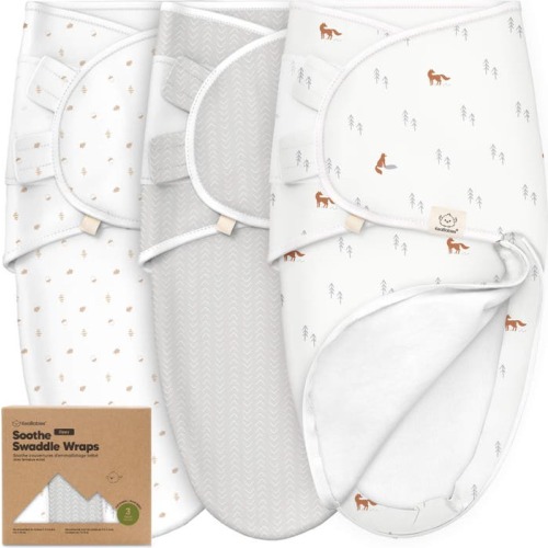 KeaBabies 3-Pack Soothe Zippy Swaddle Wrap, Medium, Forest