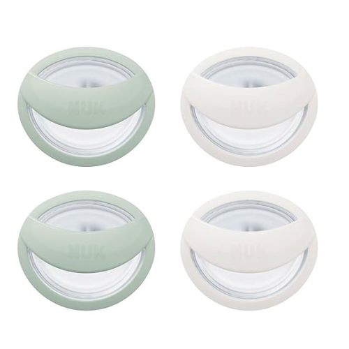 NUK Perfect Match Silicone Newborn Pacifier, for Ages 0-6m, 4 Pack, Green & White
