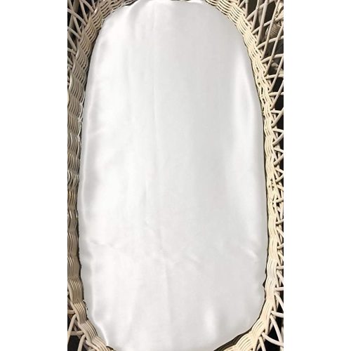 Silk Bassinet Sheets for Baby, 100% Mulberry Silk Fitted Sheet, Great for Baby Hair Soft Silky Sheet for Bassinet Pad Mattress for Newborn and Infant (White, 32"x16"x4")