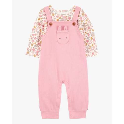Baby 2-Piece Floral Bunny Long-Sleeve Tee & Coverall Set - Pink - Carter's | Carter's