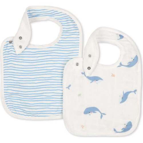 Bib Set, Whale & Blue Wave - Bamboo Little | Maisonette