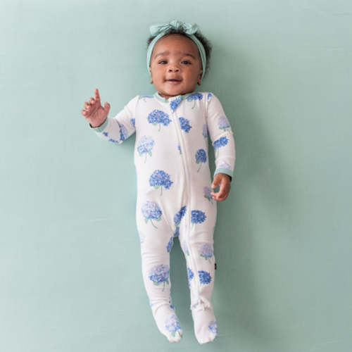 Kyte Baby: Zippered Footie - Hydrangea Color 6-12 months