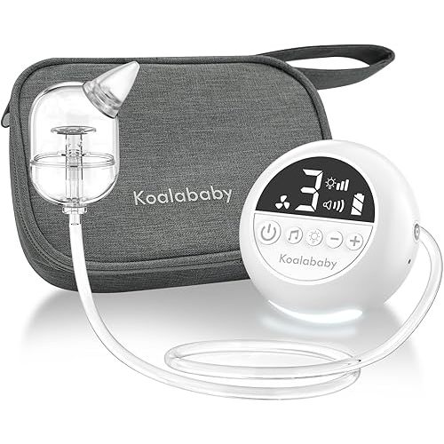 Large Flow Electric Baby Nasal Aspirator, Newest Baby Nose Sucker with 9 Levels Suction, Gentle on Nasal Mucosa, Soothing Music and Light, Comes with Travel Bag