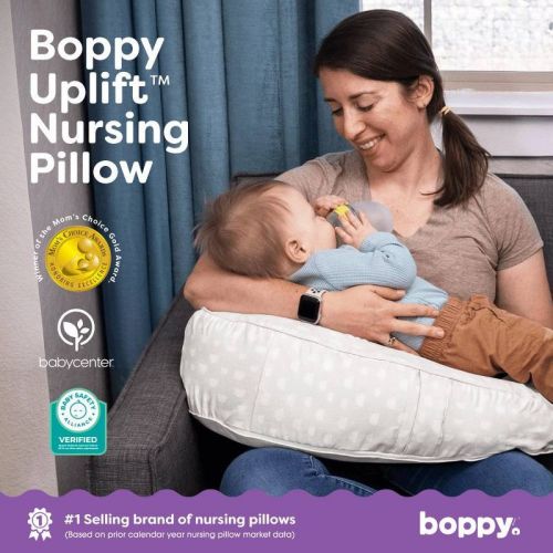 Boppy Uplift Nursing Pillow - Tan Pebbles: Polka Dots, 20" Length, 19.5" Width, 7" Thickness