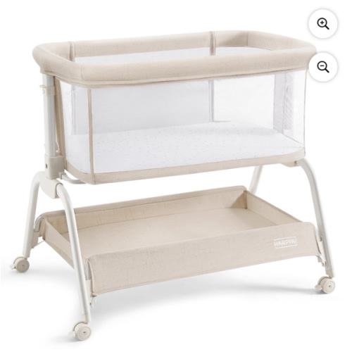 HARPPA Cuddly Sway | 3-in-1 Rocking Baby Bassinet & Bedside Sleeper with Anti-Reflux Mattress for Newborns | Attaches to Bed, Adjustable Height, Tool-Free Setup, Portable Wheels, CPSC Certified, Gentle Rocking Motion | Ideal for Infants, Safe Co-Sleeping