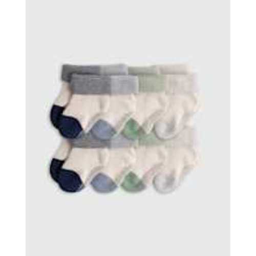 Organic Gripper Fold Over Socks 8-Pack - Baby Boy