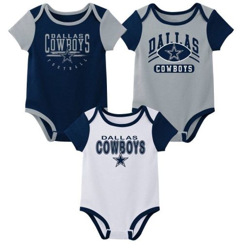 Nfl Dallas Cowboys Infant Boys' 3pk White Bodysuit - 12m
