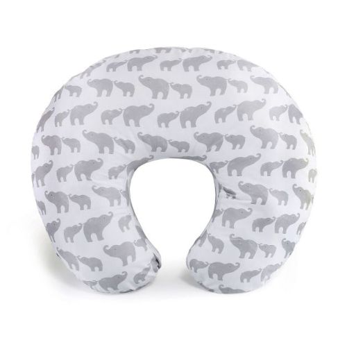 The Peanutshell Nursing Pillow For Breastfeeding, Gray And White Elephant