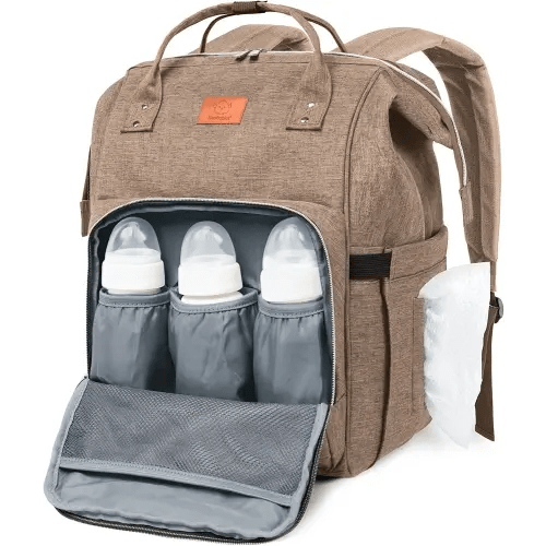 KeaBabies Baby Diaper Bag Backpack - Large Baby Bag for Boys, Girls, Waterproof Multi Function Travel Diaper Backpack with Changing Pad, Durable Travel Essentials for Moms and Dads (Coffee Brown)