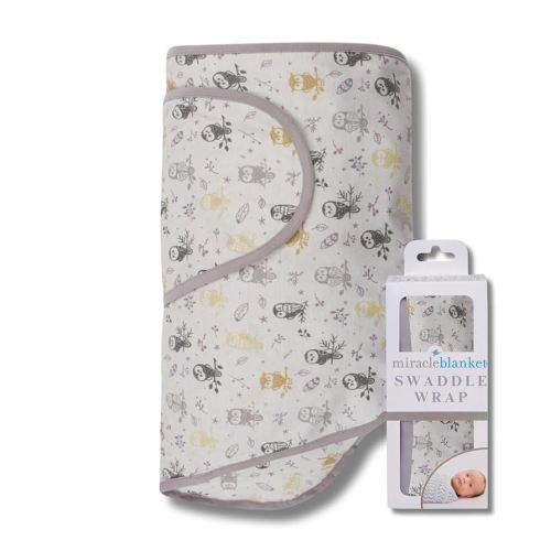 Miracle Blanket Swaddle Wrap – Help Your Newborn Sleep Longer – Soft & Secure Sleep Sack for Infants – Easy-to-Use Swaddling Blanket for a Calm Baby (Forest Owls)