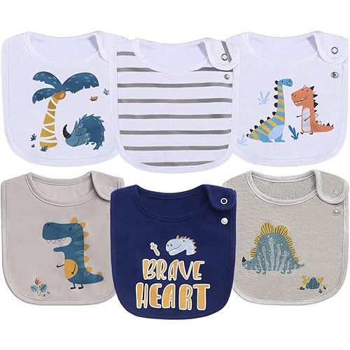 Maiwa Cotton Waterproof Baby Bibs for Girls Boys Unisex for Drooling Drooler Teething with Snaps,Oeko-TEX Certified Print