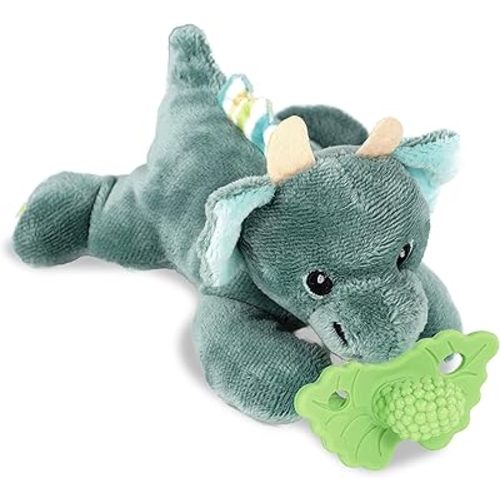 RaZbaby RaZbuddy RaZberry Teether/Pacifier Holder w/Removable Baby Teether Toy - 0M+ - Bpa Free (Dragon)