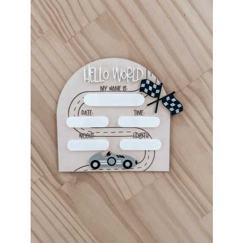 Race Car Baby Birth Stats | Racing Baby Boy Sign | Race Car Baby Sign | Hospital Birth Stat Sign | Baby Shower Gifts | Gifts for baby Boy