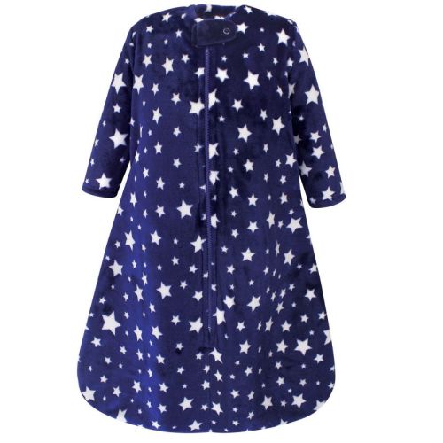 Hudson Baby Infant Plush Sleeping Bag, Sack, Blanket, Navy Stars, 6-12 Months
