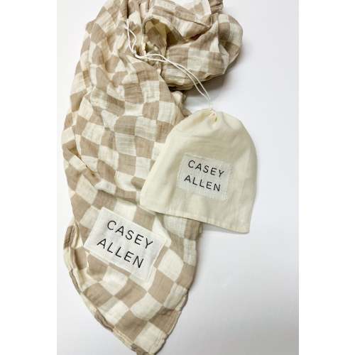 Custom Embroidered Name Boho Baby Muslin Swaddle Blanket // Mudcloth // Floral // You Pick Color