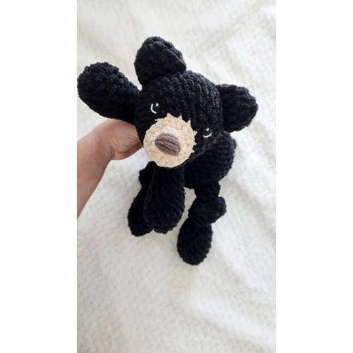 Crochet Black Bear Plushie | Black Bear Handmade Woodland Animal | Made to Order