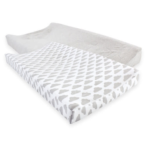 Hudson Baby Changing Pad Cover, 2-Pack, Gray Clouds | Baby and Toddler Clothes, Accessories and Essentials