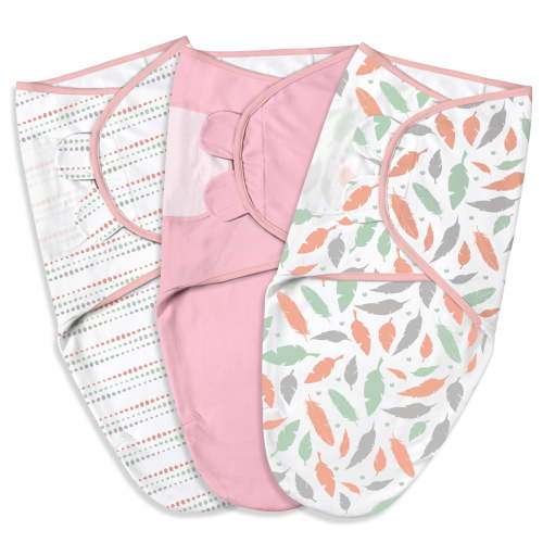 Gllquen Baby Swaddle Blankets for Baby Boy Girl, 0-3 Months Infant Swaddling Sleep Sack, 3 Pack Wrap Set, Newborn Adjustable Swaddle,Orange