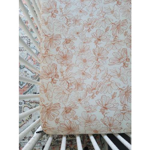 Copper Floral Crib Sheet