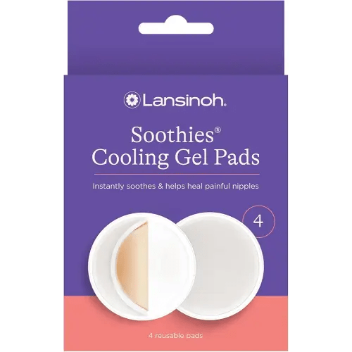 Lansinoh Soothies Cooling Gel Pads, 4 Count, Breastfeeding Essentials, Provides Cooling Relief for Sore Nipples